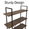 Hastings Home 5-Tier Freestanding Bookcase, Brown 335122TTT - alternate 5